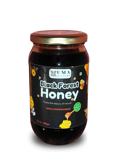 Black Forest Honey – Uma Bee Farm | 100% Pure Raw Organic Honey | Natural, Unprocessed & Unfiltered | Zero Added Sugar | Dark, Rich & Nutrient-Dense Forest Honey