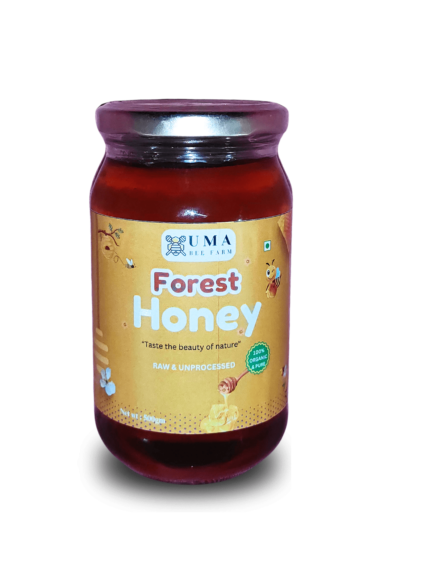 Forest Honey – Uma Bee Farm | 100% Pure Raw Organic Honey | Natural, Unprocessed & Unfiltered | Zero Added Sugar | Wild Forest Collection | Boosts Immunity & Vitality